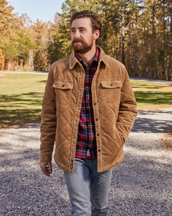 WILBUR FLANNEL-LINED QUILTED CORDUROY JACKET