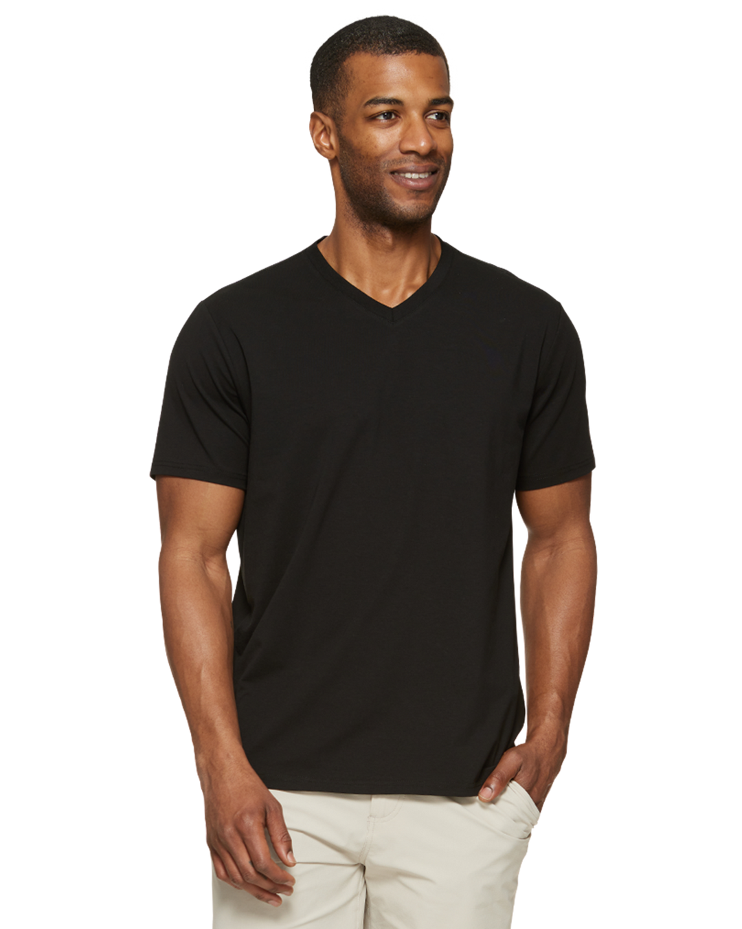 ESSENTIAL STRETCH COMFORT V-NECK TEE