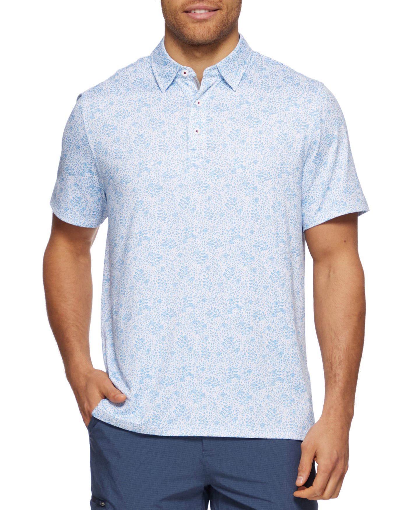 MVP WILLOUGHBY LEAF PRINT POLO