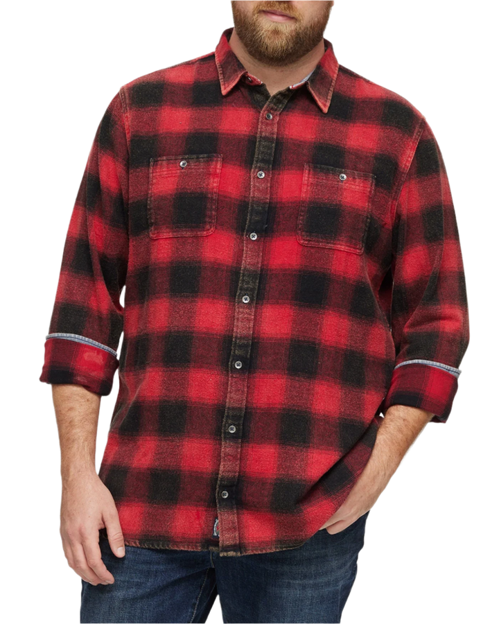 SHAW VINTAGE WASHED FLANNEL SHIRT BIG & TALL