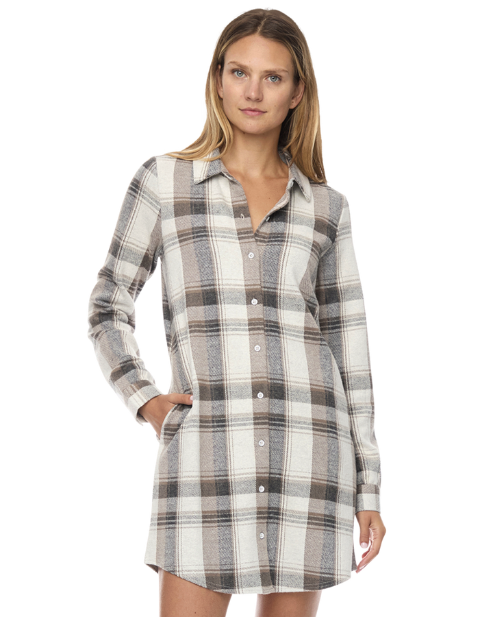HERO STRETCH FLANNEL MINI DRESS