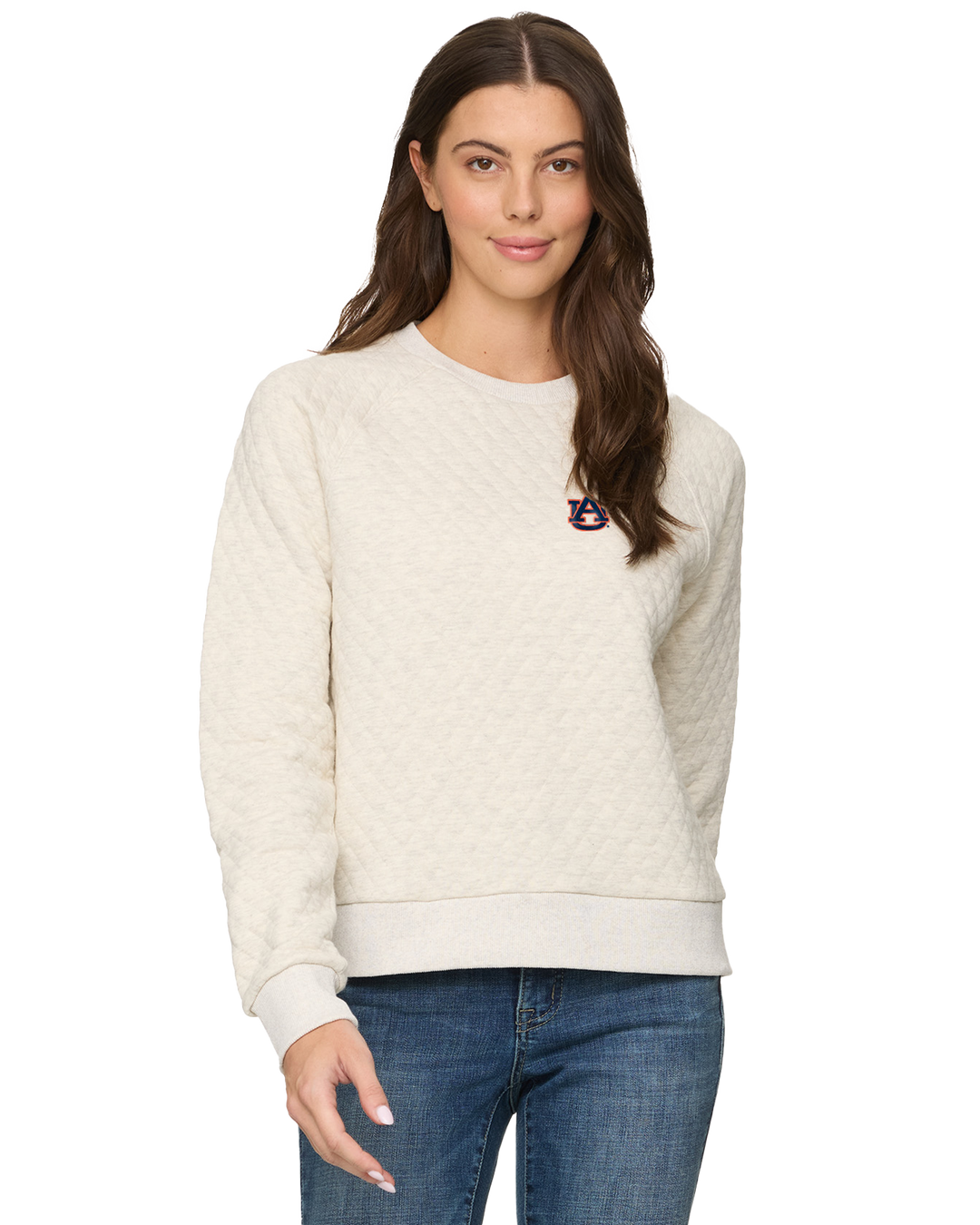 AUBURN WOODLAWN QUILTED CREWNECK