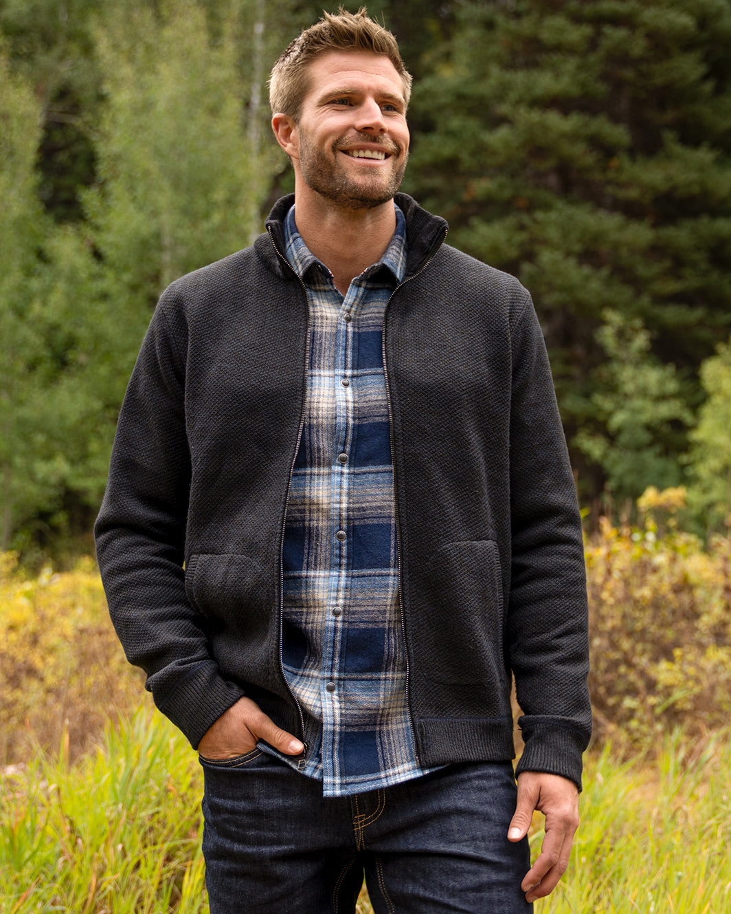 Sweater with fleece lining top