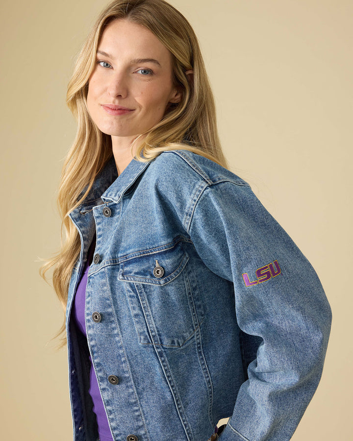 LSU SIDNEY CROPPED DENIM JACKET