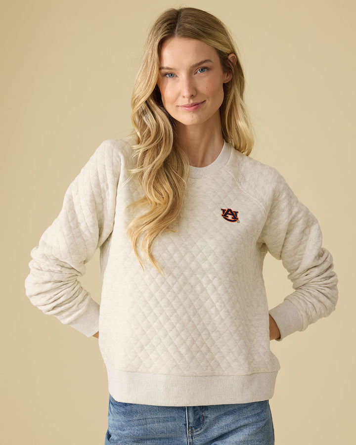 AUBURN WOODLAWN QUILTED CREWNECK