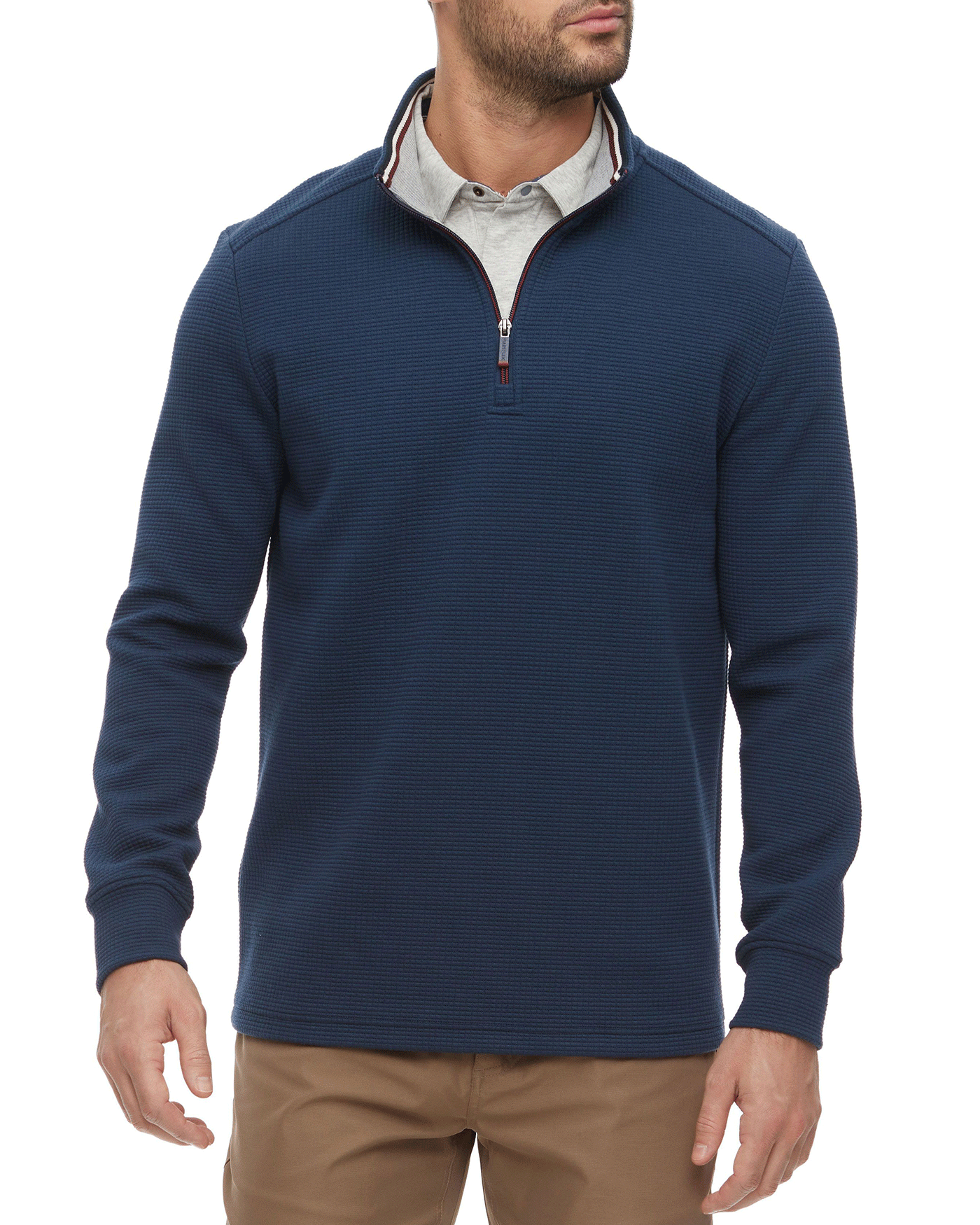 Quarter zip with collared discount shirt