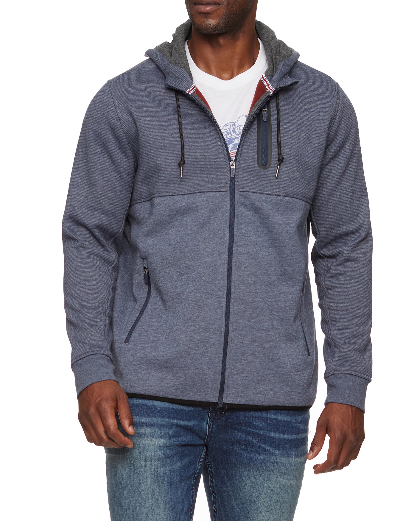 TRENT BLOCKED BONDED FLEECE FULL-ZIP HOODIE – Flag & Anthem