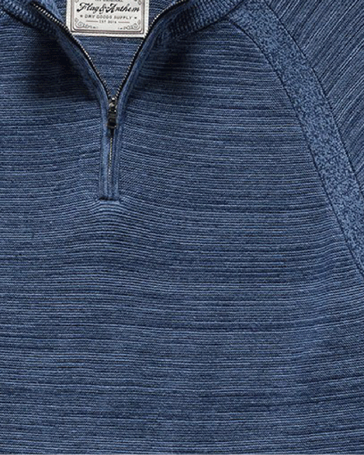 FLOYDALE MARLED RAGLAN 1/4-ZIP SWEATER