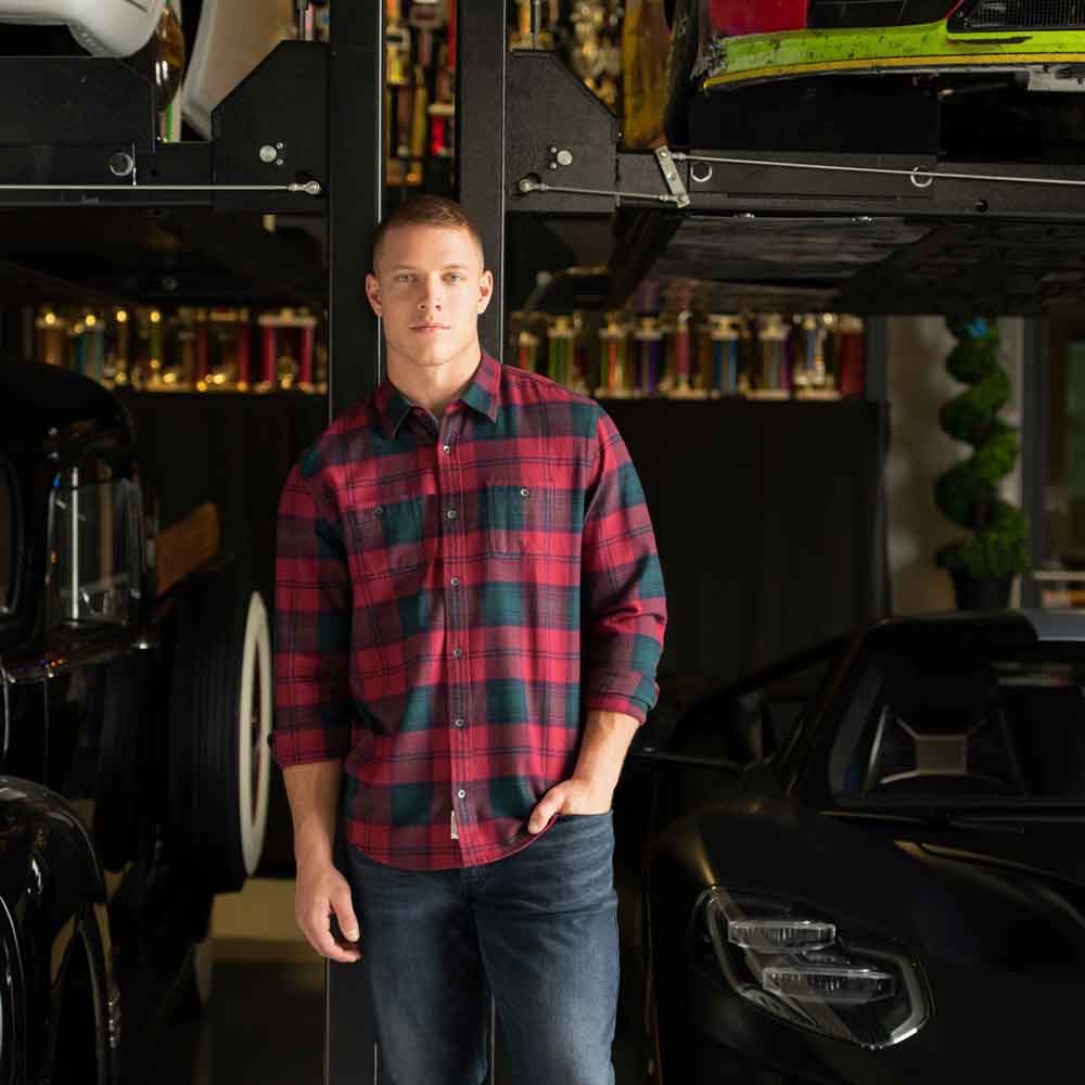 Christian McCaffrey Holiday Collection Photoshoot