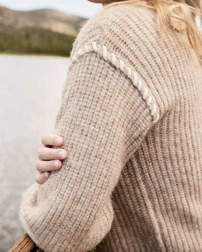 LUANA BLANKET-STITCH CROPPED SWEATER