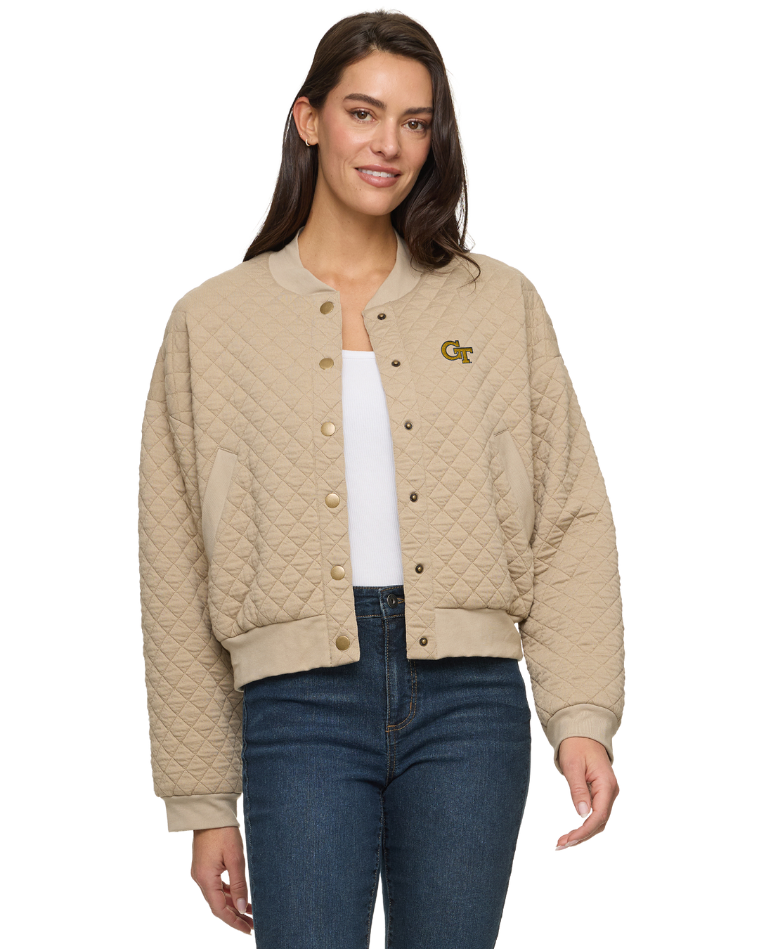 GEORGIA TECH HALLIE QUILTED KNIT BOMBER JACKET
