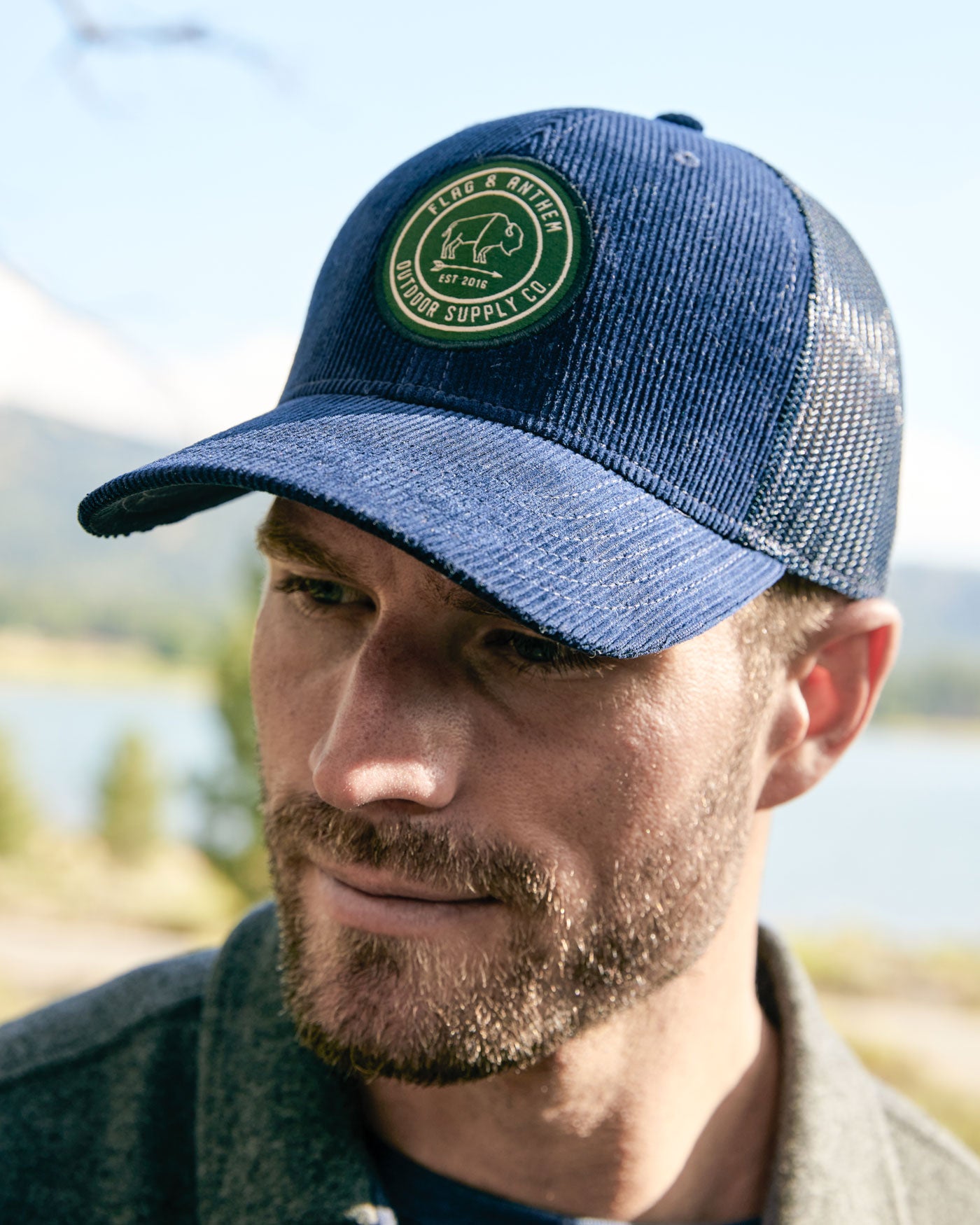 BISON ARROW CORDUROY TRUCKER HAT