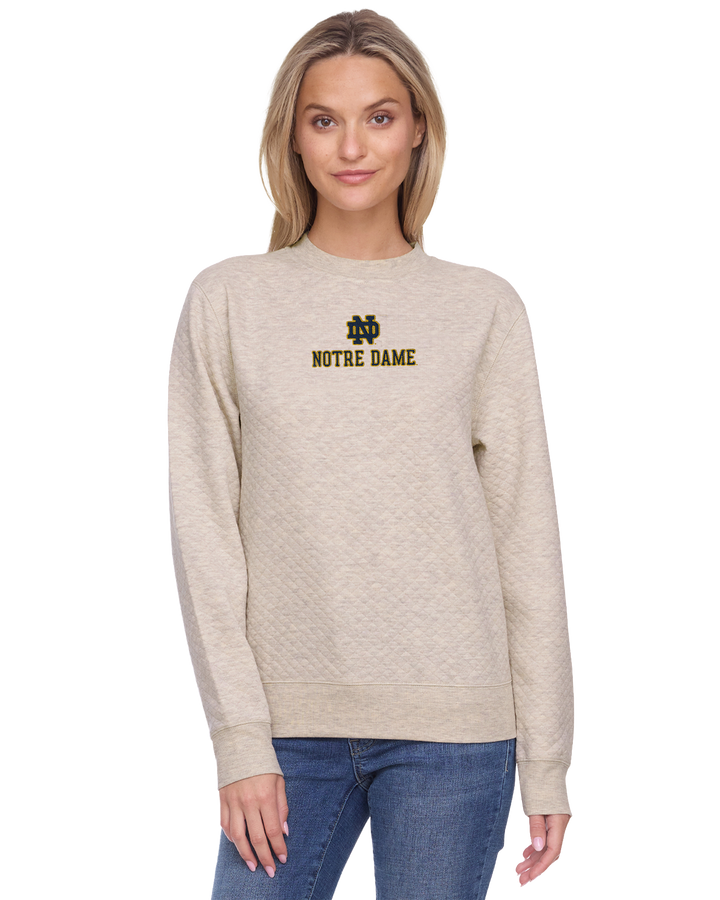 NOTRE DAME WOMEN'S BRADNER SUPER SOFT QUILTED CREWNECK