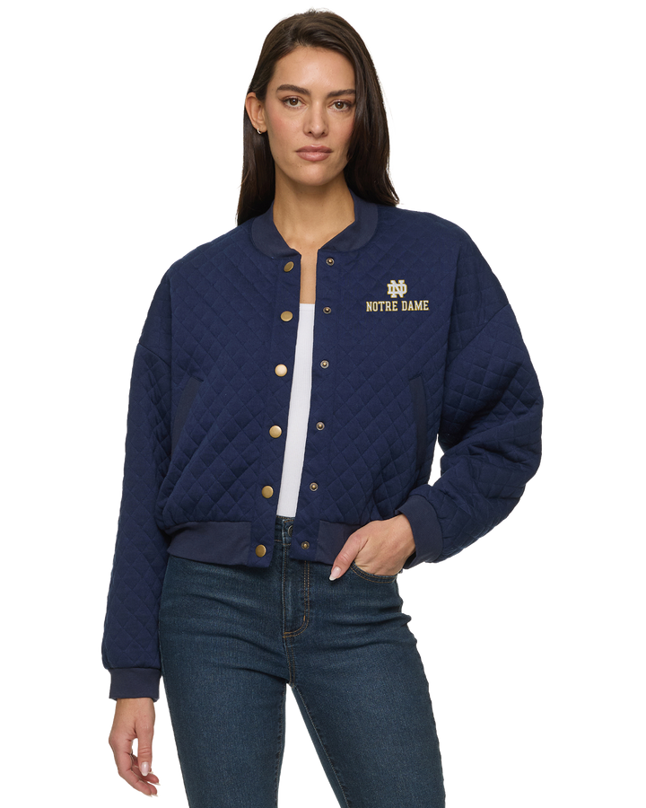 NOTRE DAME HALLIE QUILTED KNIT BOMBER JACKET