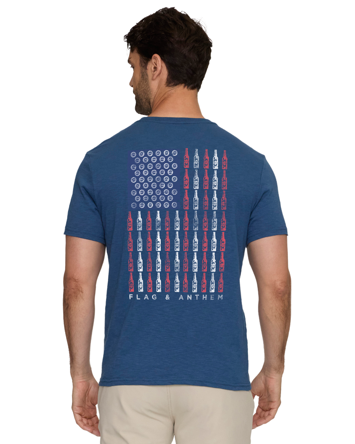 BOTTLE CAP FLAG SLUB TEE
