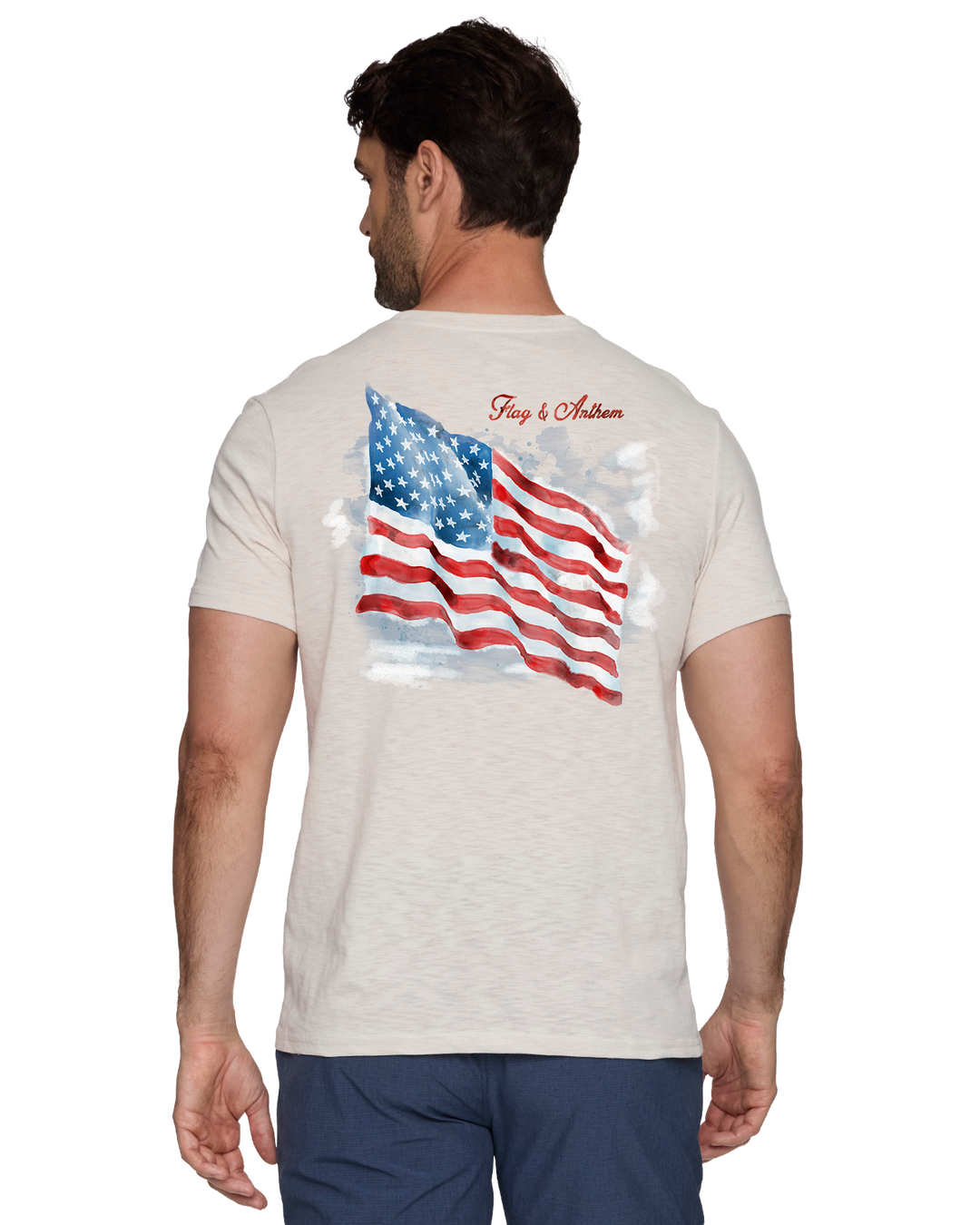 WATERCOLOR FLAG SLUB TEE