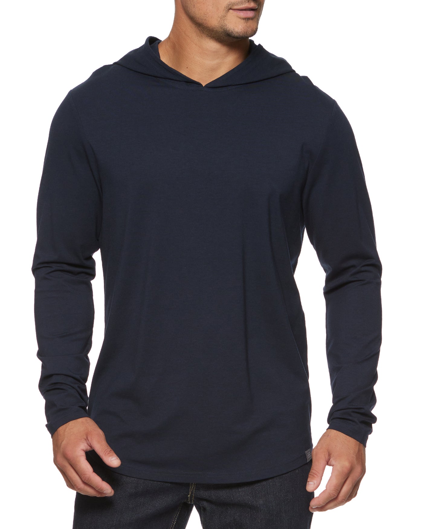 ADAMS CURVED HEM HOODIE