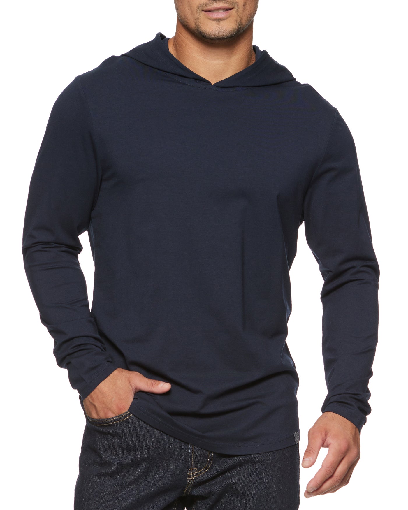 ADAMS CURVED HEM HOODIE