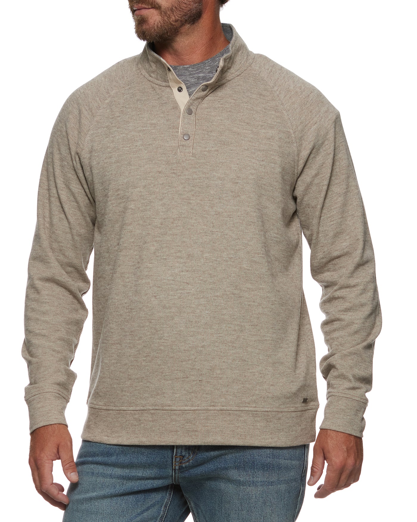 HERO TEXTURED KNIT 1/4-SNAP PULLOVER