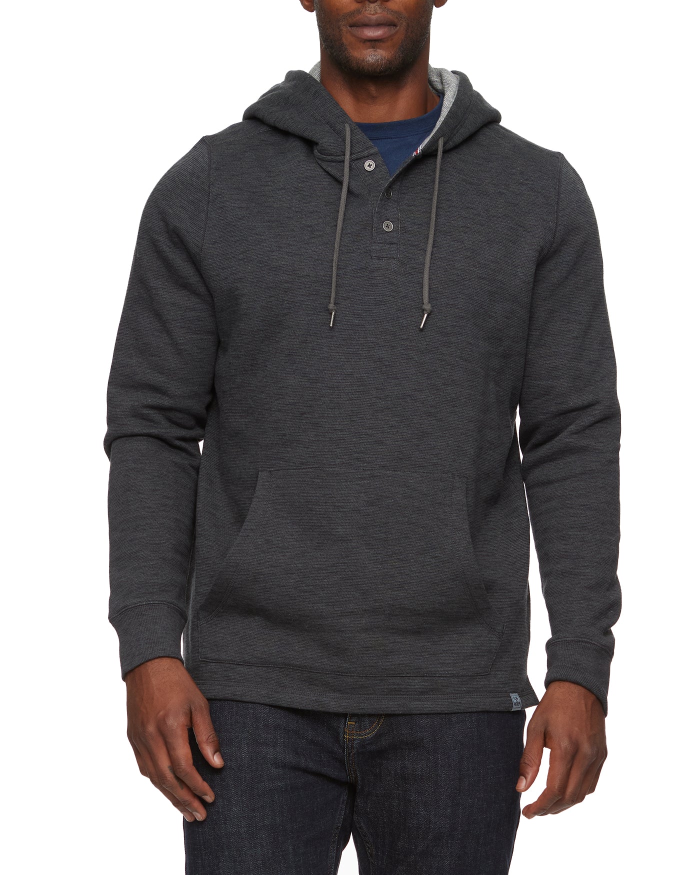 SOUTHOLD HEATHERED SLUB HENLEY HOODIE