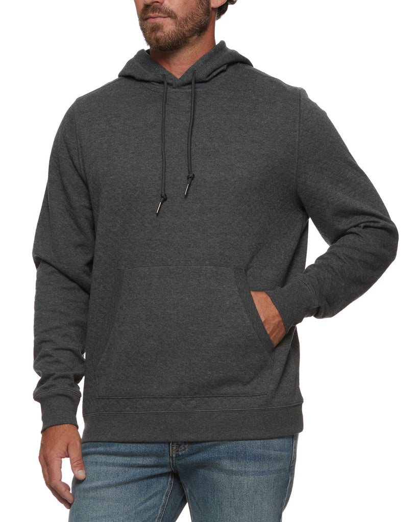 Quilted sales hoodie sweatshirt