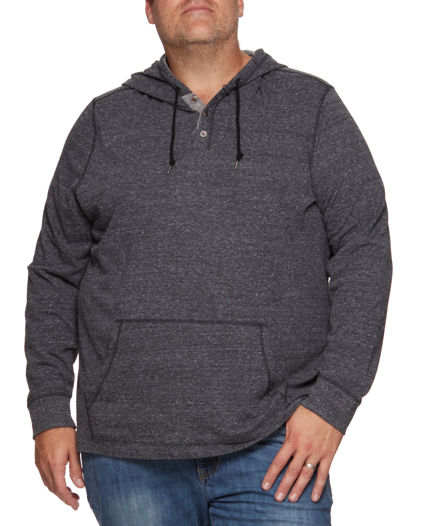 ROLLINS SNOW SLUB HOODED HENLEY BIG & TALL