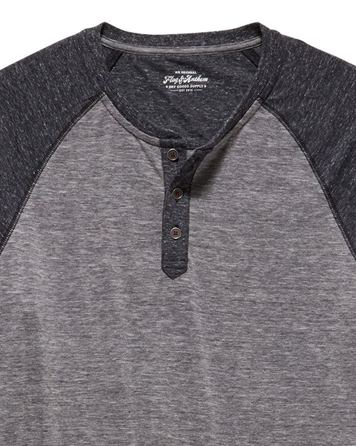 ROLLINS SNOW SLUB LS RAGLAN HENLEY BIG & TALL