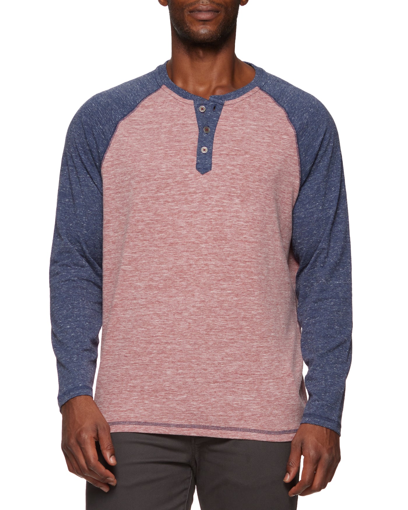 ROLLINS SNOW SLUB LS RAGLAN HENLEY