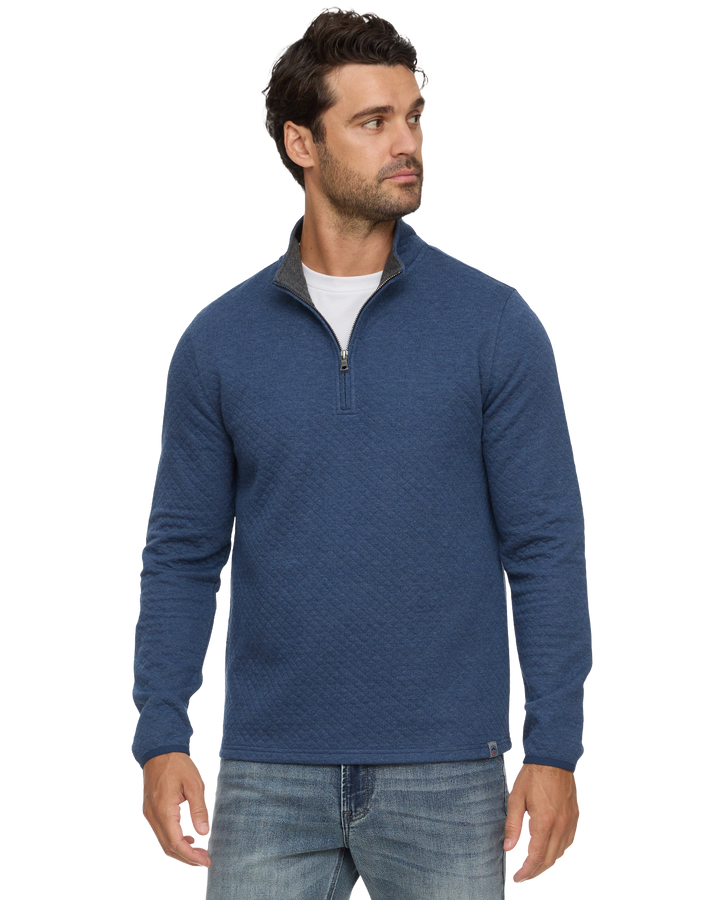 BRADNER SUPER SOFT QUILTED 1/4-ZIP PULLOVER