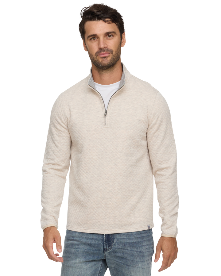 BRADNER SUPER SOFT QUILTED 1/4-ZIP PULLOVER