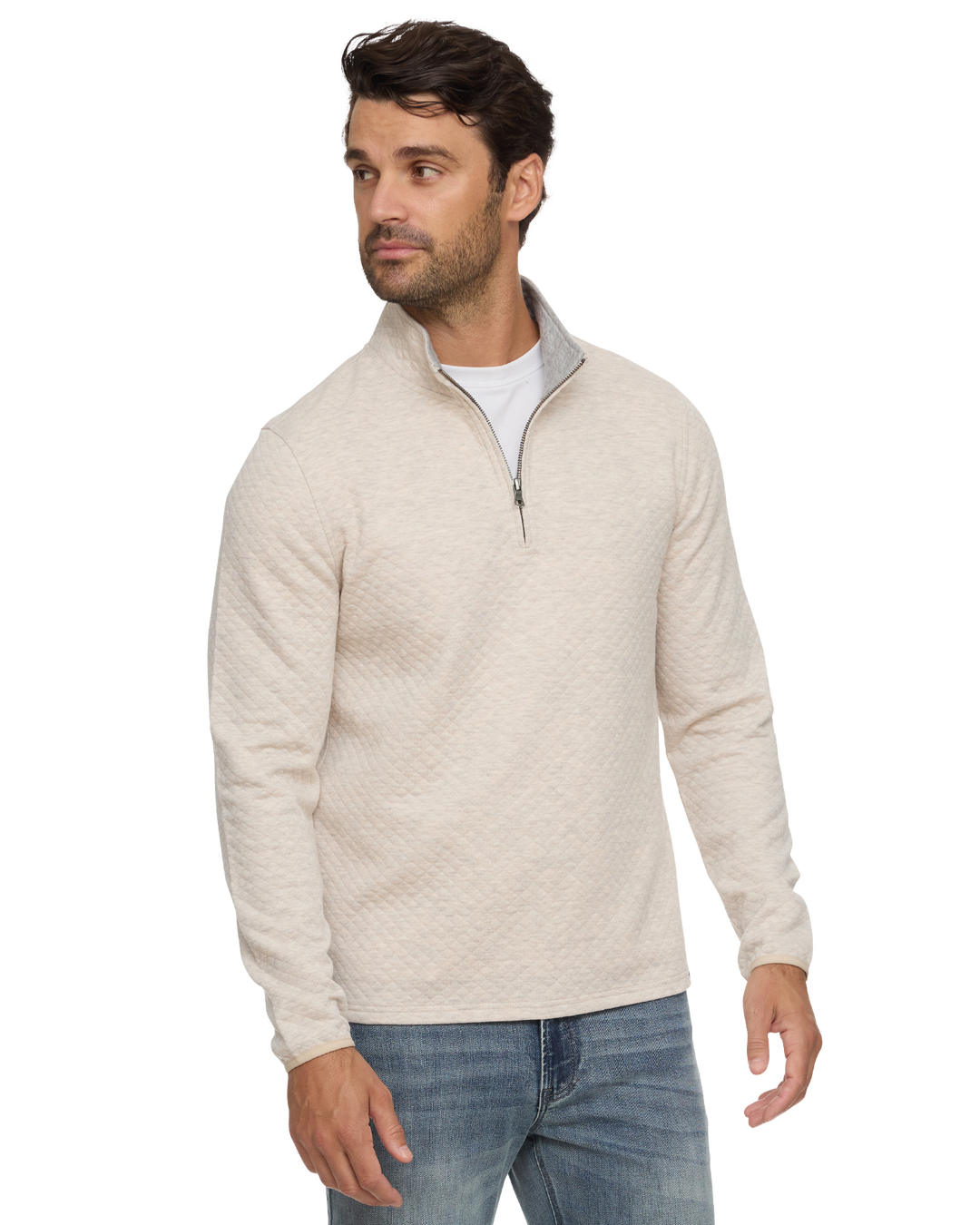 BRADNER SUPER SOFT QUILTED 1/4-ZIP PULLOVER