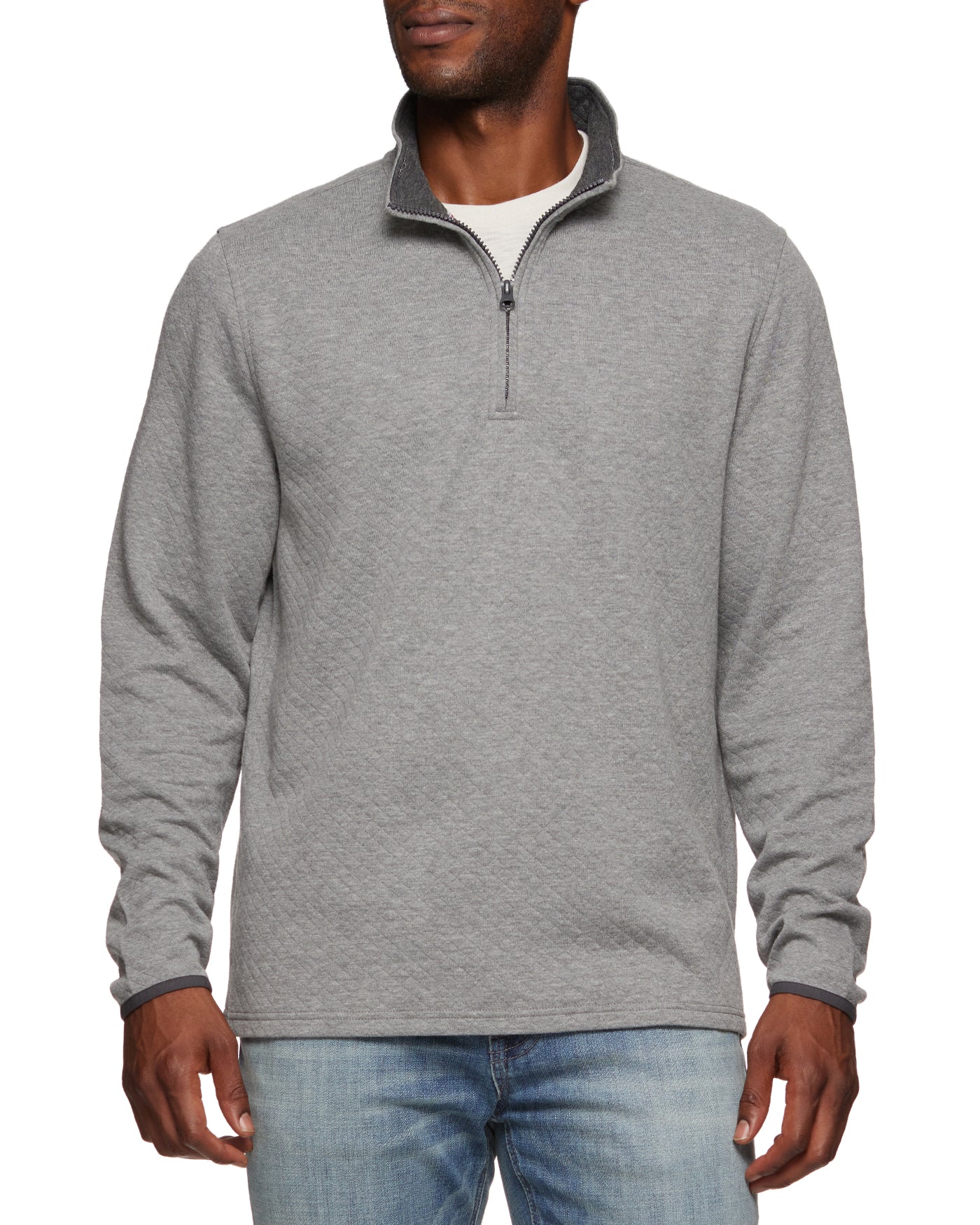 BRADNER SUPER-SOFT QUILTED 1/4-ZIP PULLOVER