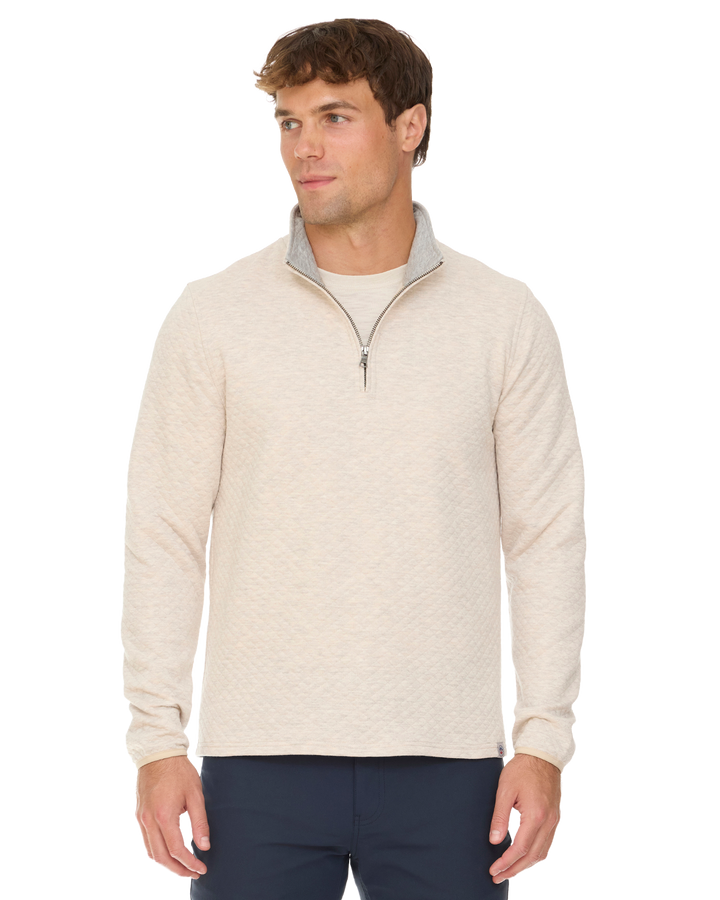 BRADNER SUPER SOFT QUILTED 1/4-ZIP PULLOVER
