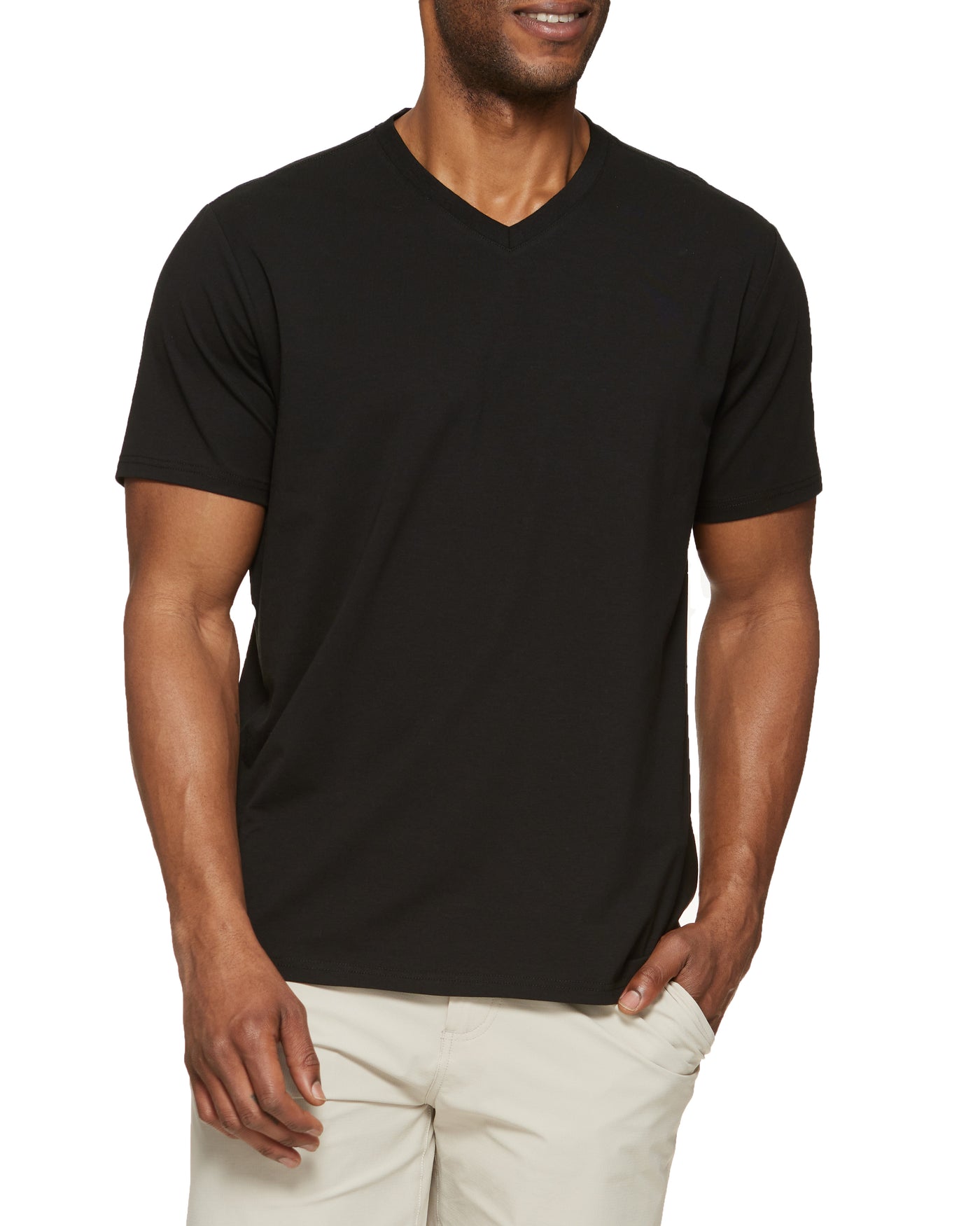 ESSENTIAL STRETCH COMFORT V-NECK TEE