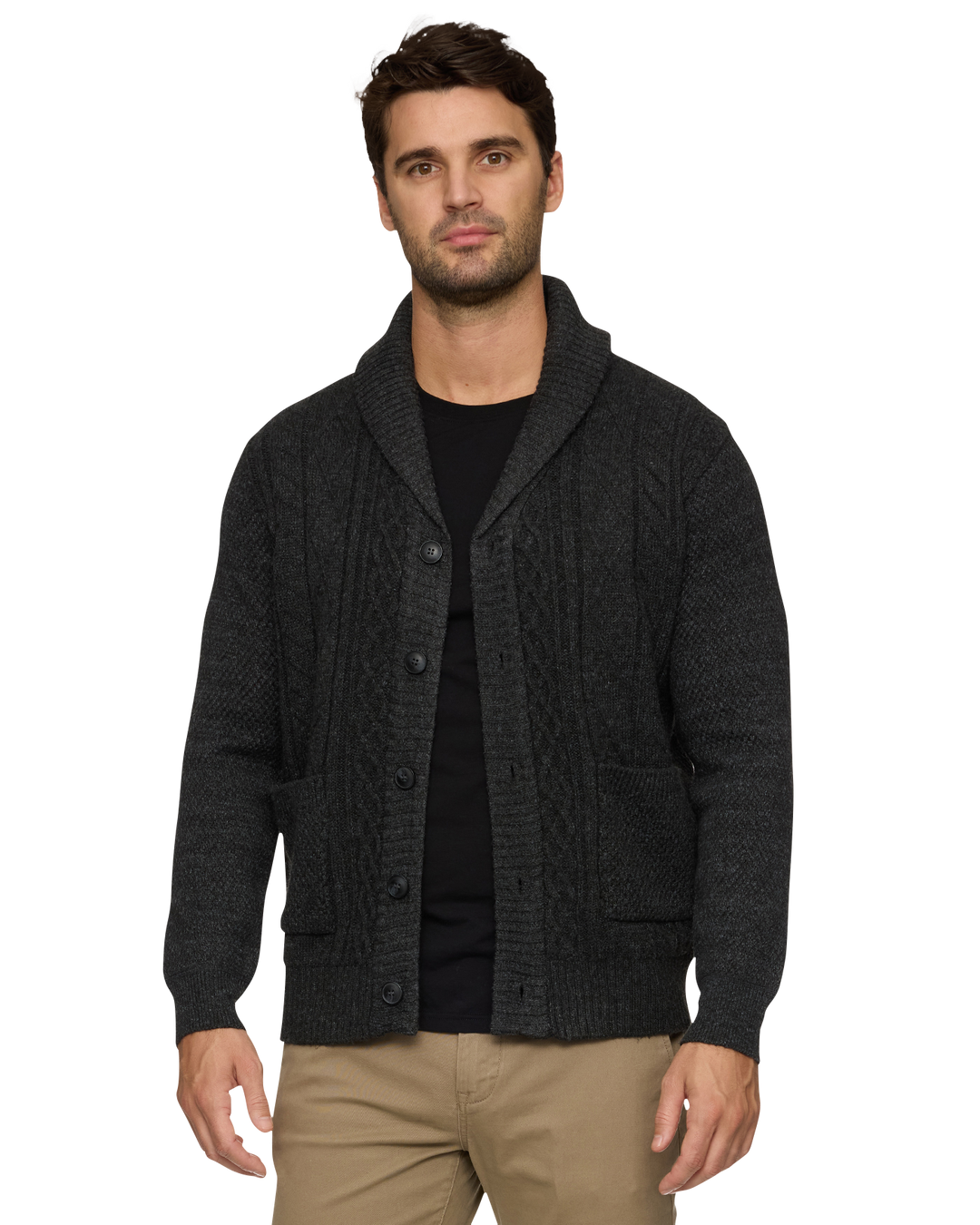 RHINELAND FLEECE LINED SHAWL COLLAR CARDIGAN Flag Anthem