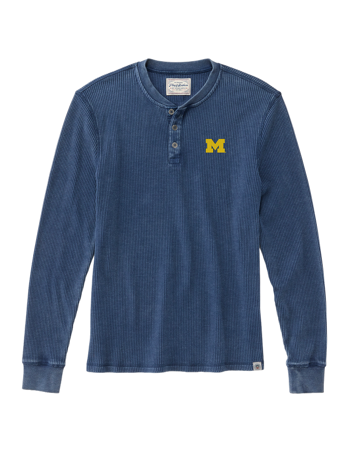 MICHIGAN VINTAGE SOFT WAFFLE HENLEY