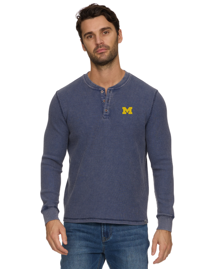 MICHIGAN VINTAGE SOFT WAFFLE HENLEY