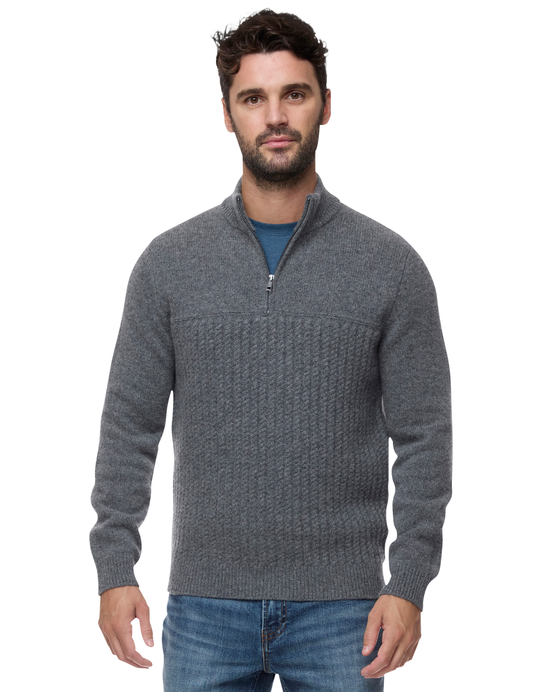 WOODLAND MERINO WOOL 1/4-ZIP SWEATER