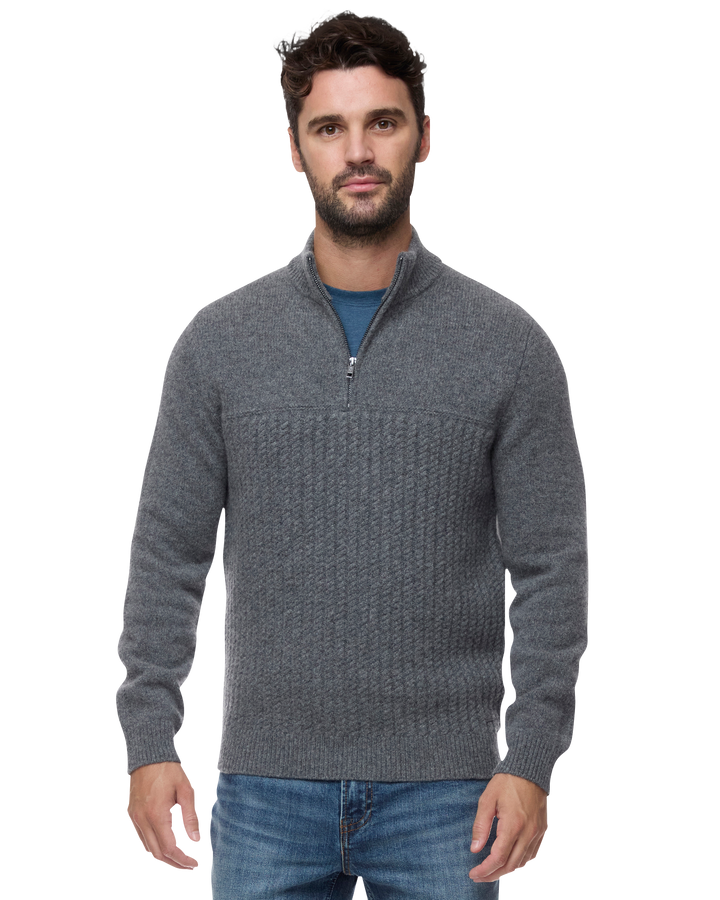 WOODLAND MERINO WOOL 1/4-ZIP SWEATER