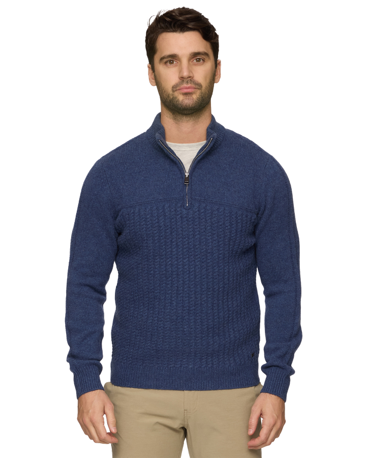 WOODLAND MERINO WOOL 1/4-ZIP SWEATER