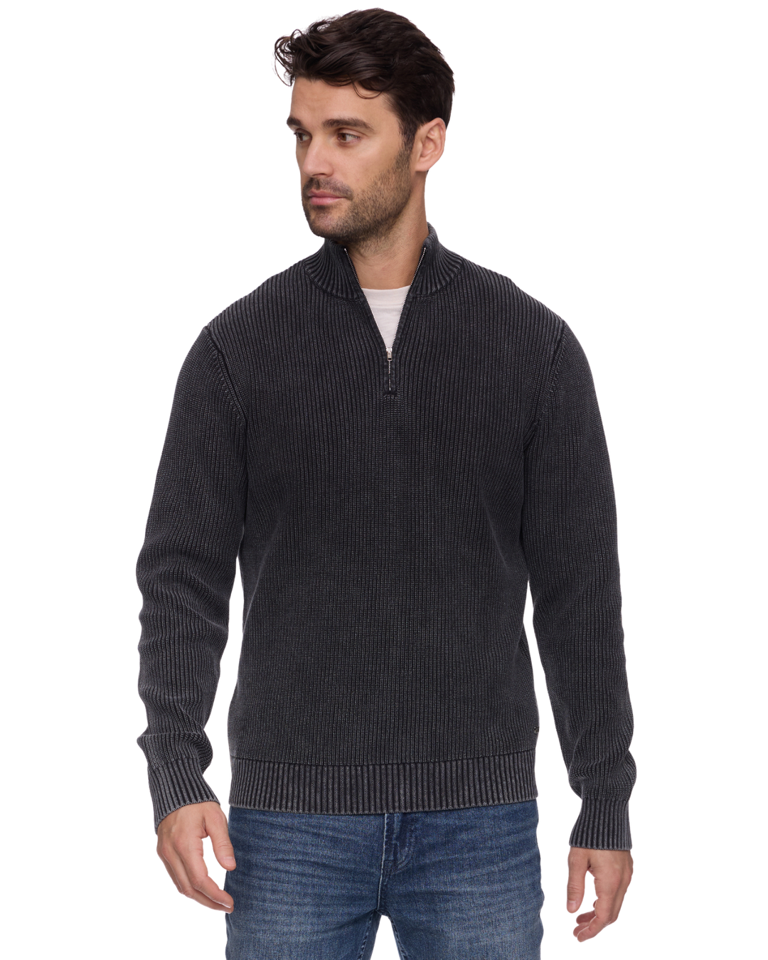 ALAMOSA VINTAGE WASHED 1/4-ZIP SWEATER