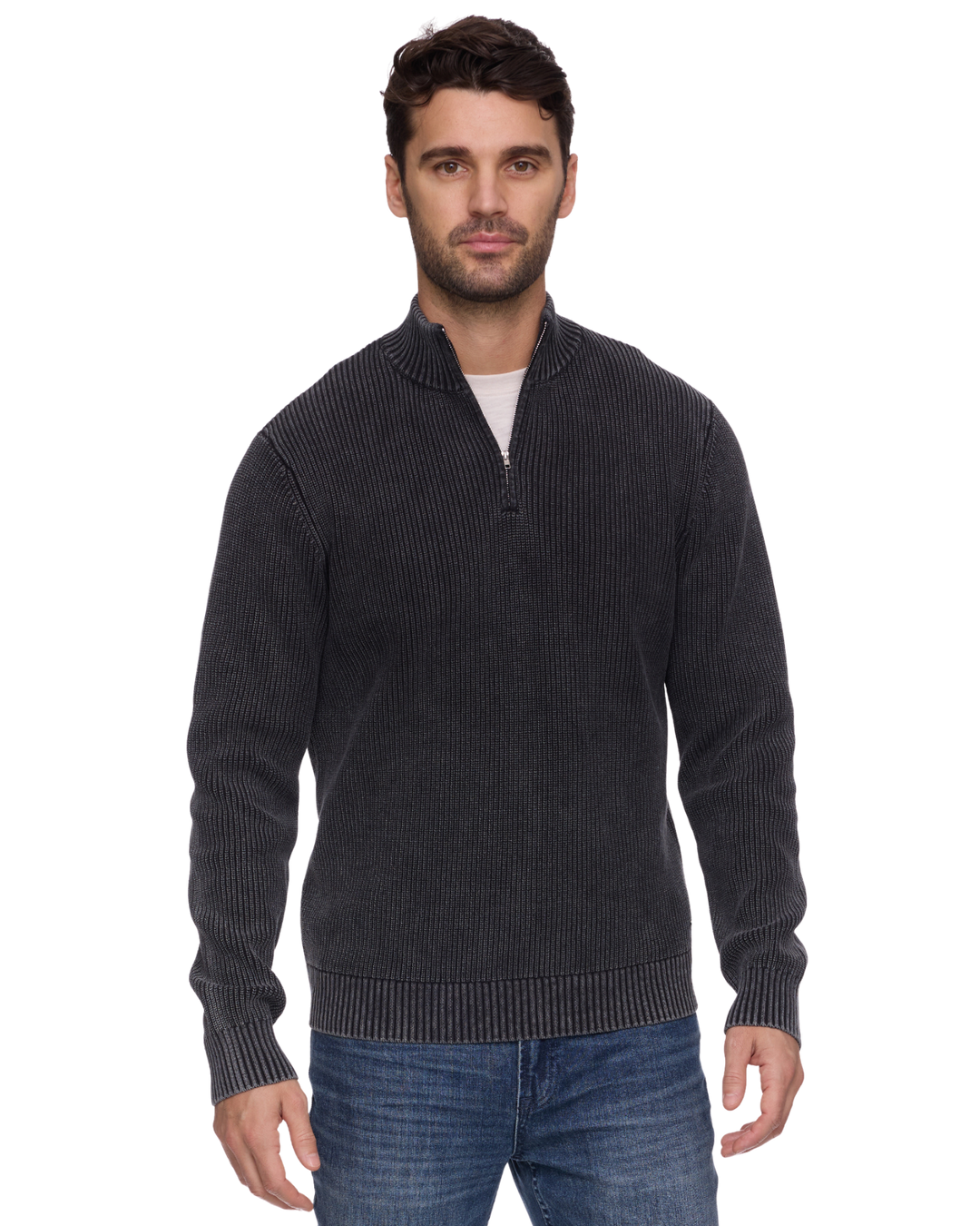 ALAMOSA VINTAGE WASHED 1/4-ZIP SWEATER