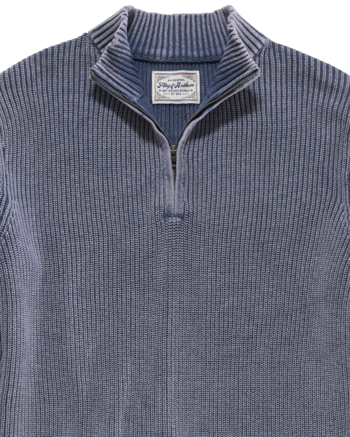 ALAMOSA VINTAGE WASHED 1/4-ZIP SWEATER