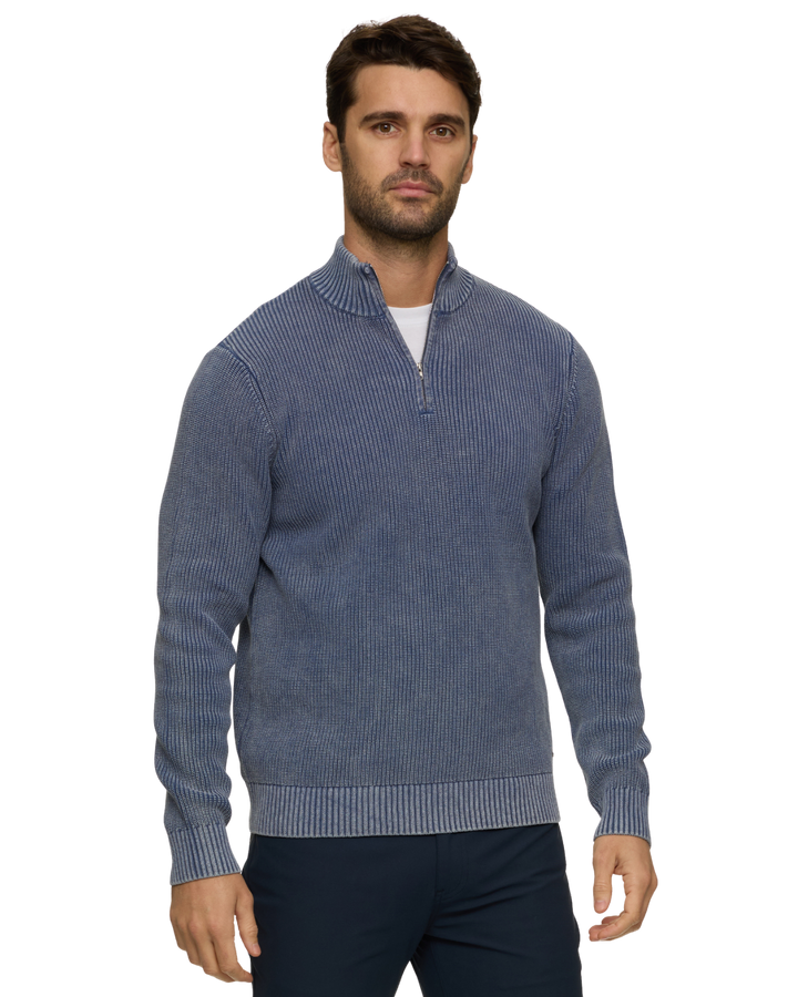 ALAMOSA VINTAGE WASHED 1/4-ZIP SWEATER
