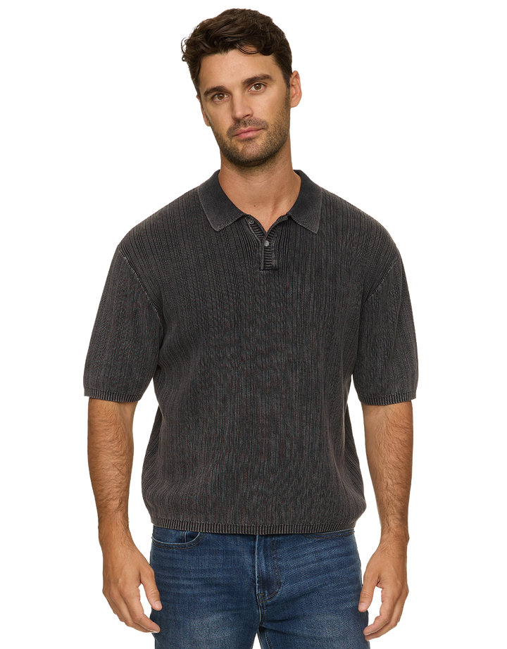 GAFFNEY VINTAGE WASHED SWEATER POLO