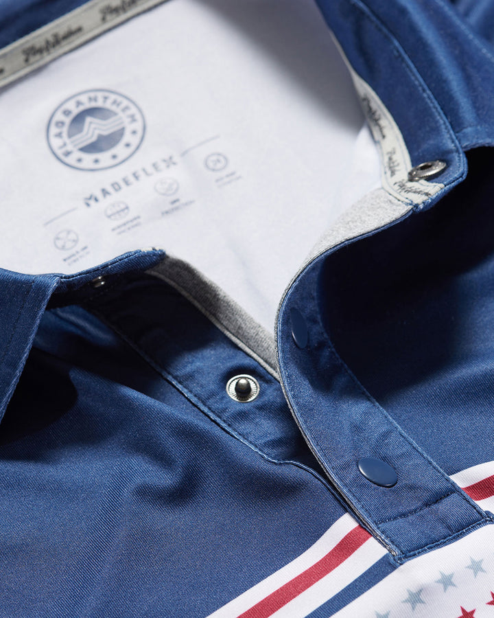 BANNER STARS & STRIPES BLOCKED PERFORMANCE POLO