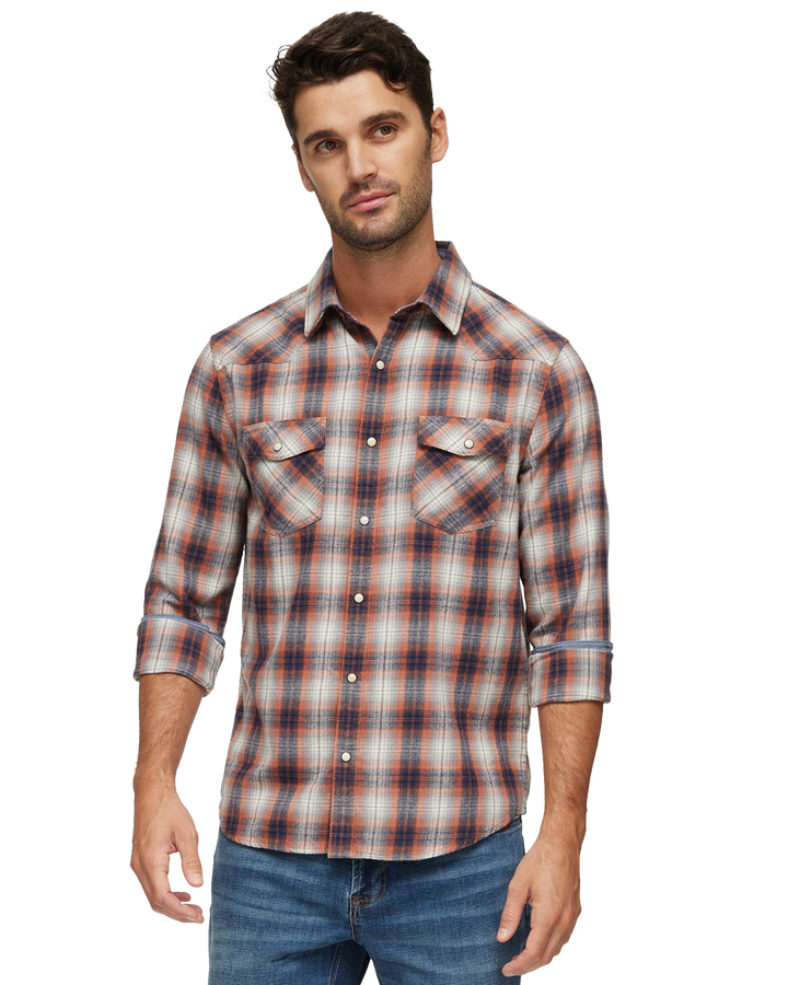 FRANKLIN VINTAGE WASHED WESTERN FLANNEL SHIRT
