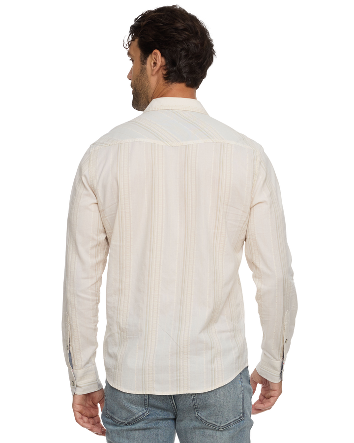 DESERT SON HUEYTOWN TEXTURED STRIPE WESTERN SHIRT