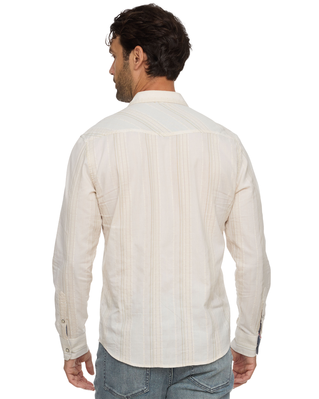 DESERT SON HUEYTOWN TEXTURED STRIPE WESTERN SHIRT