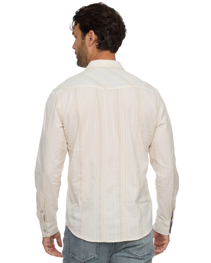 DESERT SON HUEYTOWN TEXTURED STRIPE WESTERN SHIRT